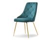 Nowoczesne krzesło pikowane Aldi niebieski welur glamour na złotej nodze (2)
